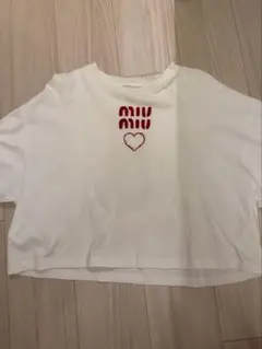 miu miu ロゴ刺繍 ハート Tシャツ S - メルカリ