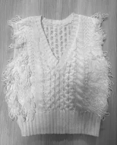 ニットベスト フリンジ付き