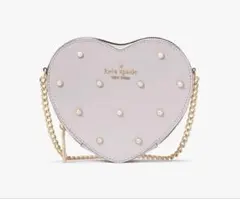 【ほぼ未使用】kate spade ハート ショルダーバッグ パール ピンク