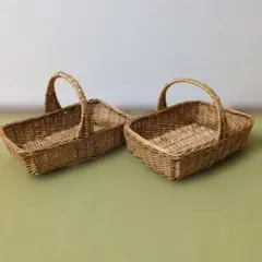 天然素材のバスケット2個セット