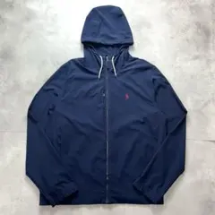 現行タグ ポロラルフローレン ジップアップパーカー ポニー刺繍 ネイビー L