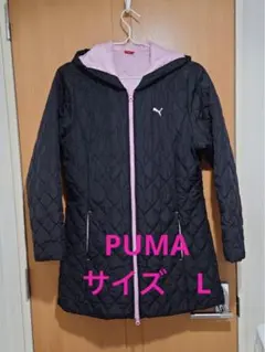 PUMA キルティングジャケット 黒/ピンク　サイズL