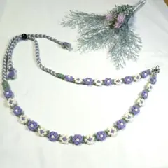 マクラメ お花 スマホショルダーストラップ 長さ調整可