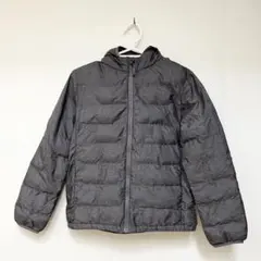ユニクロ グレー フード付き ダウンジャケット 150 中綿ジャケット アウター