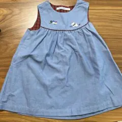 【お値下げ】familiar 青色 ワンピース 80 100%コットン