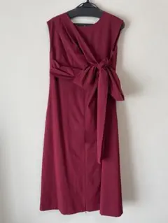 ラグナムーン　ワインレッド　リボン　パーティドレス　二次会　ワンピース