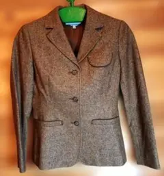 ブラウン テーラードジャケット ウール100%