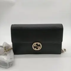 【美品】グッチ ラウンドファスナー長財布 インターロッキングG マリーナ Q55 美品】グッチ ラウンドファスナー長財布 インターロッキングG マリーナ