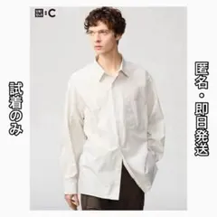 UNIQLO C ブロードオーバーサイズシャツ/ストライプ L 試着のみ