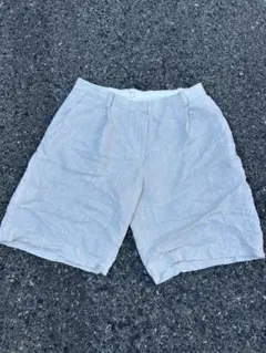 【美品】ハーフパンツ ショートパンツ リネン ベージュ/アイボリー]のサムネイル