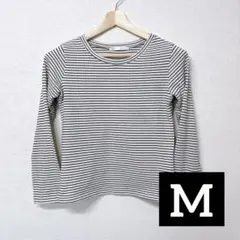 ikka (M) 長袖ボーダーカットソー クルーネック 定番 ロンTのサムネイル