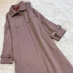 スワローコート ステンカラーコート ロング 茶 9号　レトロ　モダン　上品　昭和