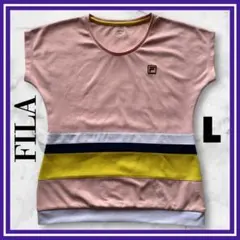 美品✨FILA フィラ テニス　Tシャツ カットソー　レディース　薄ピンク　L