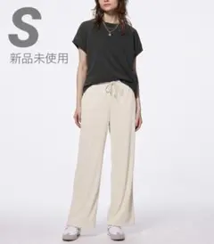 GU リブプルオンパンツ　ナチュラル　S