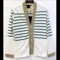 KIIT ボーダーカーディガン 2 WHITE×GREEN キート カットソーのサムネイル