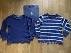 2T 90cm ポニー刺繍 ラルフローレン 長袖 ボーダー 紺 白 長袖セット