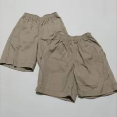 GU　130cm ベージュ ハーフパンツ 2枚セット