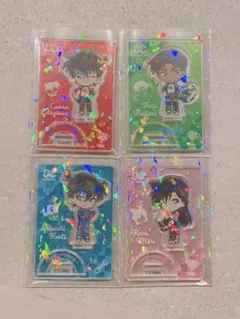 ゆ*ず様 名探偵コナン バイクレーシングアクリルスタンド コナン、新一、蘭、平次