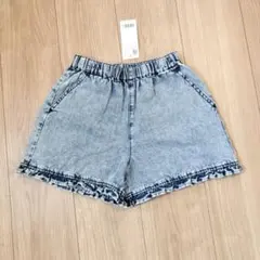 【新品未使用タグ付き】デビロック 裾フリル ライトオンスデニム ショートパンツ
