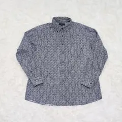【美品】昭和レトロ　JET SETTER 総柄　長袖　ボタンダウンシャツ　XL