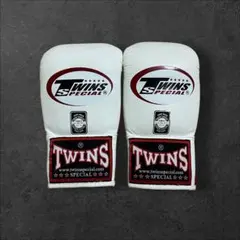 TWINS パンチンググローブ　ボクシング　練習用　親指カット　ホワイト　レザーのサムネイル