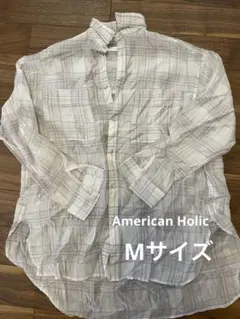 AMERICAN HOLIC チェック柄 シアーシャツ　長袖シャツ Mサイズのサムネイル