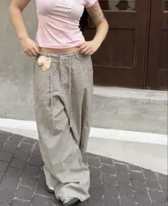 Striped Wide Pants Loose Fit