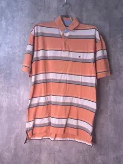 TOMMY HILFIGER ポロシャツ M オレンジ 柄シャツ