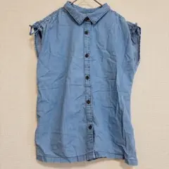 ⭐️美品 ライトブルーノースリーブシャツ【XL】綿100% 古着 即購入◎