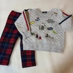 klädskåp クレードスコープ トップス とチェック柄ボトムス90cm
