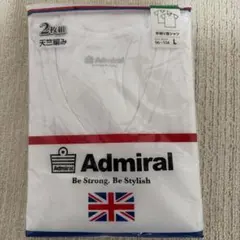 Admiral メンズ 半袖V首シャツ 2枚組 ホワイト Lサイズ