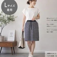 Switch Motion ボーダー タイトスカート ネイビー Lのサムネイル
