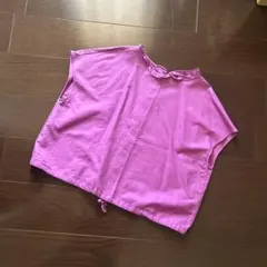 トゥモローランド ピンク パープル 半袖 ブラウス フリルネック
