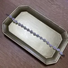 ハンドメイド 花モチーフ ビーズブレスレット