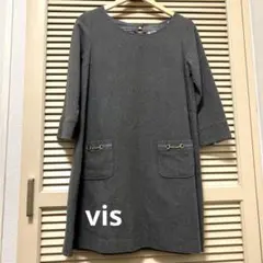 VIS グレー 五分袖 チュニック M 49のサムネイル