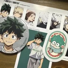 ヒロアカ ベースヤードトーキョー 缶バッジ アートステッカー 緑谷出久デクシープ