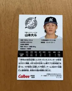 プロ野球チップス2026 ロッテ山本大斗