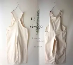 新品値引き　ＬＬアイボリー　オーバーオール　ナチュラルカジュアル大きいサイズ