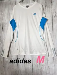 adidas トレーニングウェア スポーツTシャツ 刺繍ロゴ 長袖 M