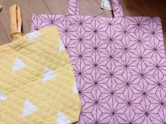 鬼滅の刃 竈門禰豆子 我妻善逸 着物柄 靴袋 手提げ袋