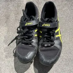 asics ブラック/イエロー スパイクシューズ25.5センチ