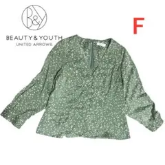 【美品】ビューティ＆ユース　ユナイテッドアローズ　グリーンドットフレアブラウス