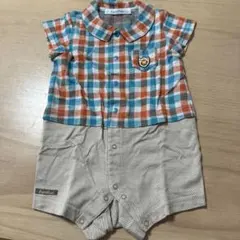 familiar ファミリア チェック柄 ロンパース 70 ユニセックス