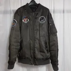 アウター　ミリタリー風　ma-1？　ジャケット　ダークグリーン
