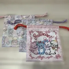 スイマー　巾着　ポーチ　3枚セット