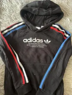 オリジナルadidas フード付きトレーナー 黒 ストライプのサムネイル