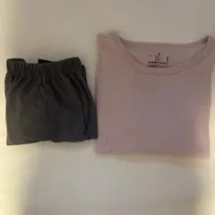無印良品ピンクTシャツとグレーショートパンツセット Sサイズ　ルームウエア 夏用のサムネイル