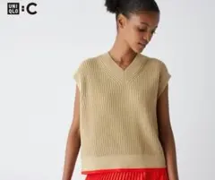 UNIQLO C vネックベスト L ベージュ