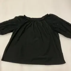 Discoat黒いオフショルダー五分袖トップスMサイズ袖レース3coin