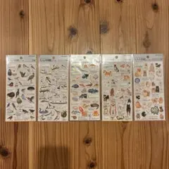 カミオジャパン　大人の図鑑シール　鳥　魚　犬　５枚セット　シール